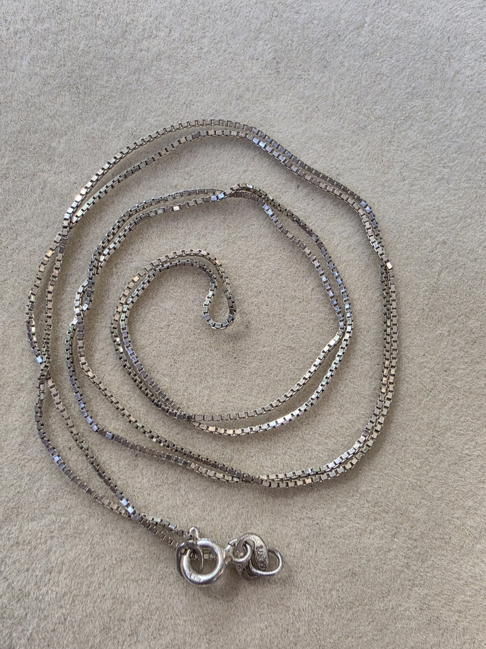 24": Sterling Silver Box Chain Necklace by KA 1772 • 2.26g